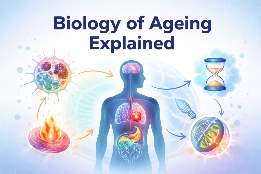 Confused by longevity science? This biology-of-ageing pillar explains the key mechanisms behind ageing and links you to the best “start here” guides.